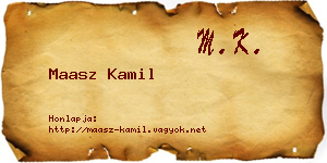Maasz Kamil névjegykártya